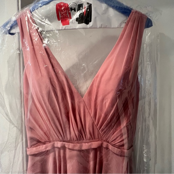 JJ's House Blush Bridesmaid Dress A-Line V-Neck Floor Length Chiffon Sz US 2 - Picture 9 of 10